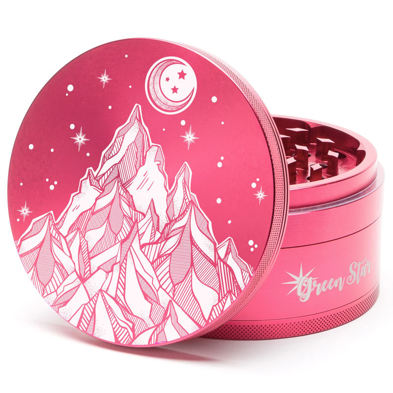 Green Star Scenic Large 4-Piece Grinder - Style:Starry Night - Color:Red
