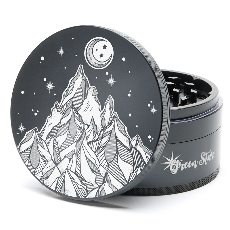 Green Star Scenic Large 4-Piece Grinder - Style:Starry Night - Color:Black