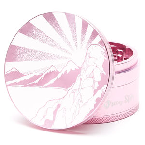 Green Star Scenic Large 4-Piece Grinder - Style:Rising Sun Mountain - Color:Pink
