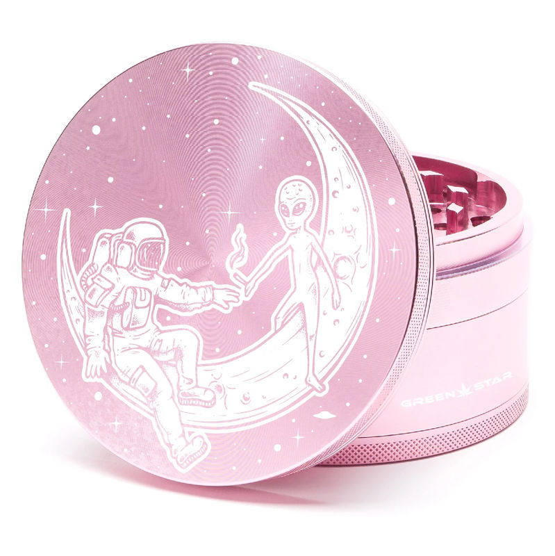 Green Star Scenic Large 4-Piece Grinder - Style:Best Buds Universe - Color:Pink