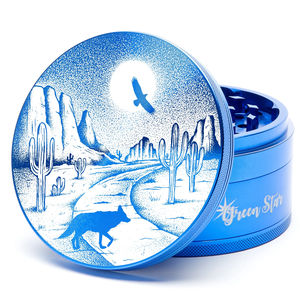 Green Star Scenic Large 4-Piece Grinder - Style:Desert Night - Color:Blue