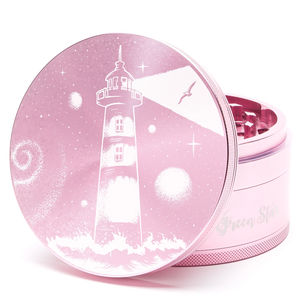 Green Star Scenic Large 4-Piece Grinder - Style:Lighthouse - Color:Pink