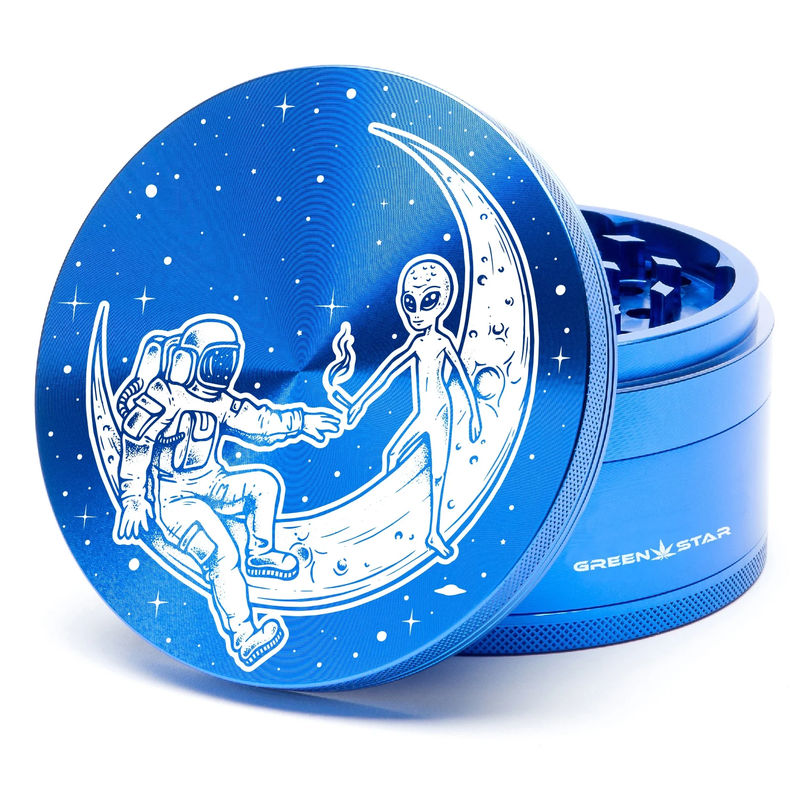 Green Star Scenic Large 4-Piece Grinder - Style:Best Buds Universe - Color:Blue