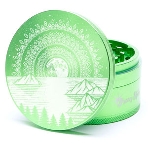 Green Star Scenic Large 4-Piece Grinder - Style:Mountain Mandala - Color:Green