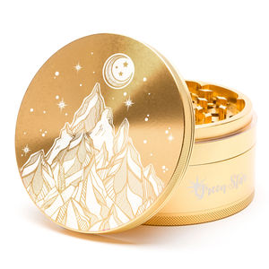 Green Star Scenic Large 4-Piece Grinder - Style:Starry Night - Color:Gold