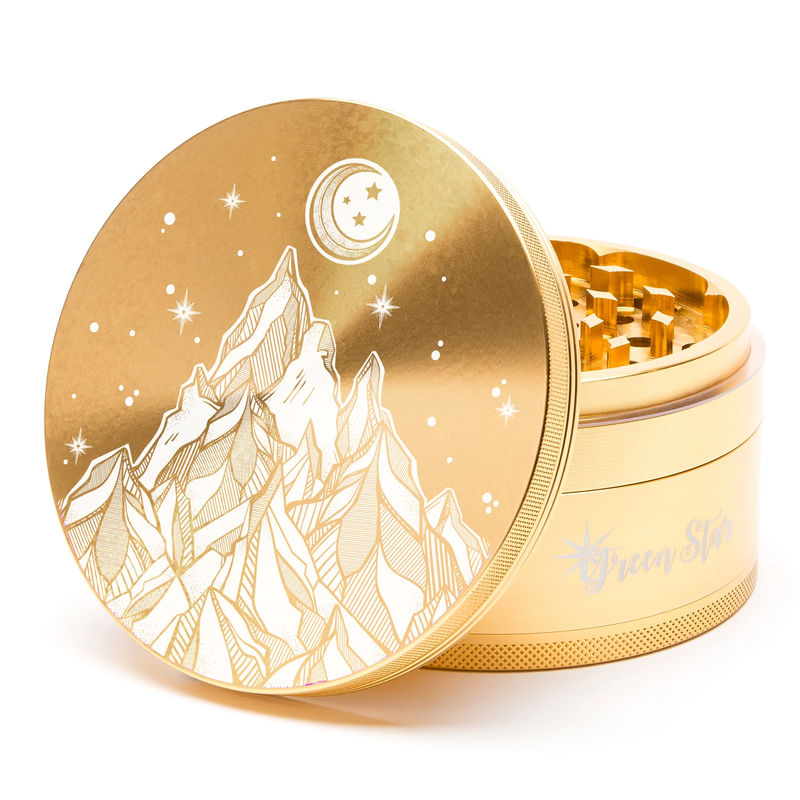 Green Star Scenic Large 4-Piece Grinder - Style:Starry Night - Color:Gold