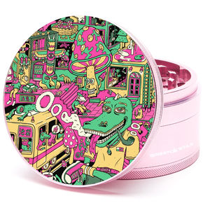 Green Star Scenic Large 4-Piece Grinder - Style:Chilled Out - Color:Pink
