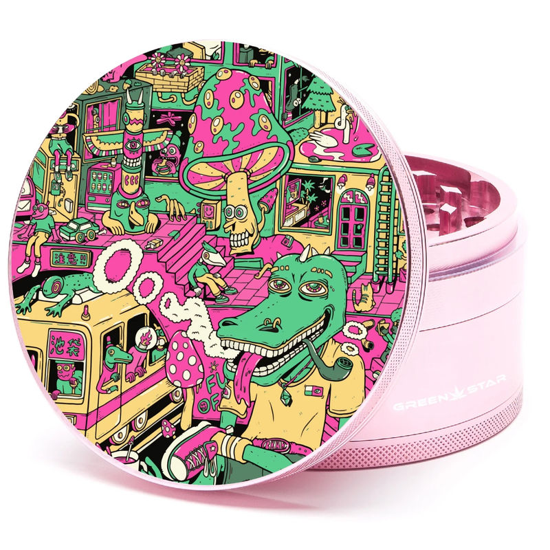 Green Star Scenic Large 4-Piece Grinder - Style:Chilled Out - Color:Pink