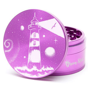 Green Star Scenic Large 4-Piece Grinder - Style:Lighthouse - Color:Purple