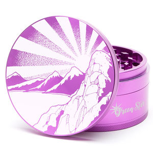 Green Star Scenic Large 4-Piece Grinder - Style:Rising Sun Mountain - Color:Purple