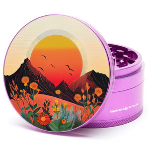 Green Star Scenic Large 4-Piece Grinder - Style:Spring Sunset - Color:Purple