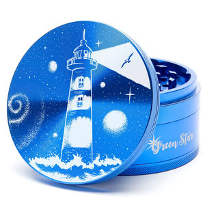 Green Star Scenic Large 4-Piece Grinder - Style:Lighthouse - Color:Blue