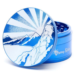 Green Star Scenic Large 4-Piece Grinder - Style:Rising Sun Mountain - Color:Blue