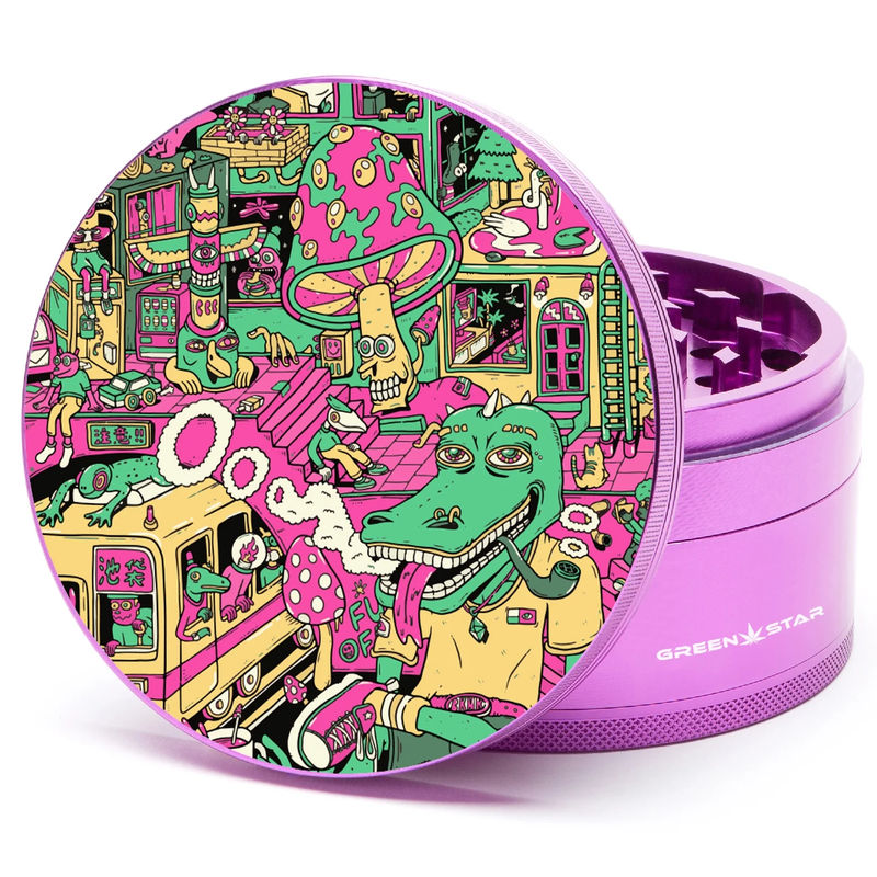 Green Star Scenic Large 4-Piece Grinder - Style:Chilled Out - Color:Purple