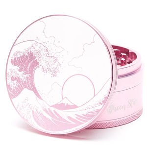 Green Star Scenic Large 4-Piece Grinder - Style:Wave - Color:Pink