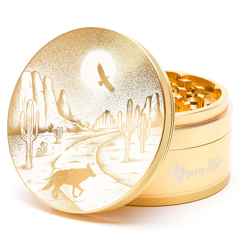 Green Star Scenic Large 4-Piece Grinder - Style:Desert Night - Color:Gold