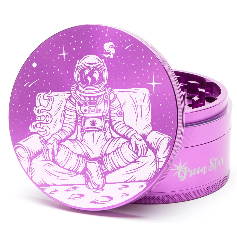 Green Star Novelty Large 4-Piece Grinder - Style:Astronaut - Color:Purple