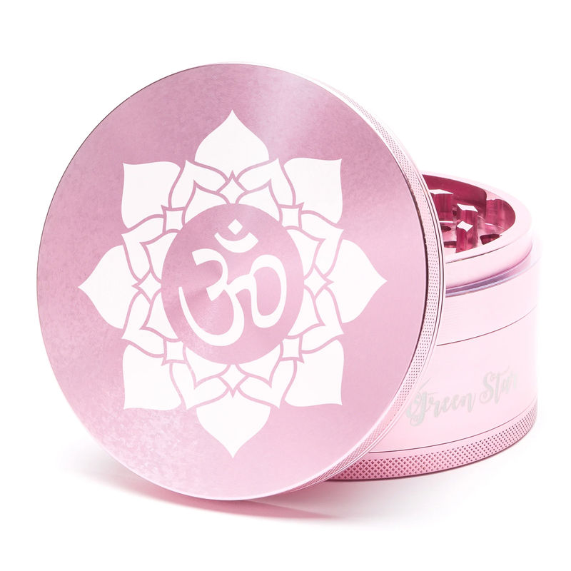 Green Star Novelty Large 4-Piece Grinder - Style:OM - Color:Pink