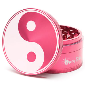 Green Star Novelty Large 4-Piece Grinder - Style:Yin Yang - Color:Red
