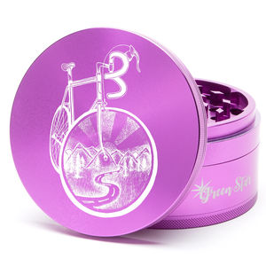 Green Star Novelty Large 4-Piece Grinder - Style:Bicycle - Color:Purple