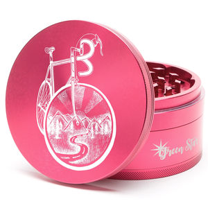 Green Star Novelty Large 4-Piece Grinder - Style:Bicycle - Color:Red