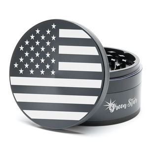 Green Star Novelty Large 4-Piece Grinder - Style:American Flag - Color:Black