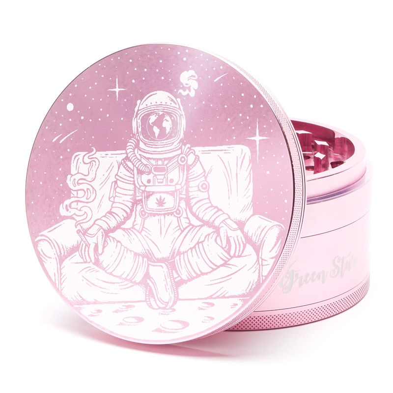 Green Star Novelty Large 4-Piece Grinder - Style:Astronaut - Color:Pink