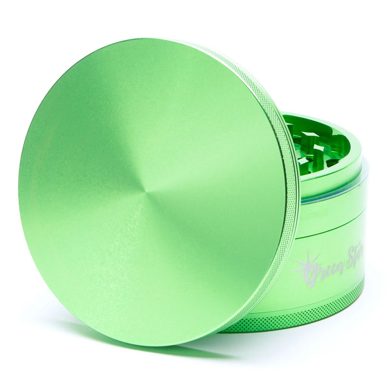 Green Star Novelty Large 4-Piece Grinder - Style:Blank - Color:Green