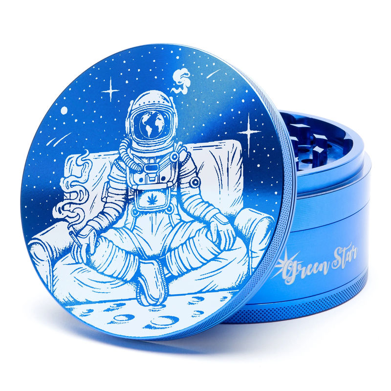 Green Star Novelty Large 4-Piece Grinder - Style:Astronaut - Color:Blue