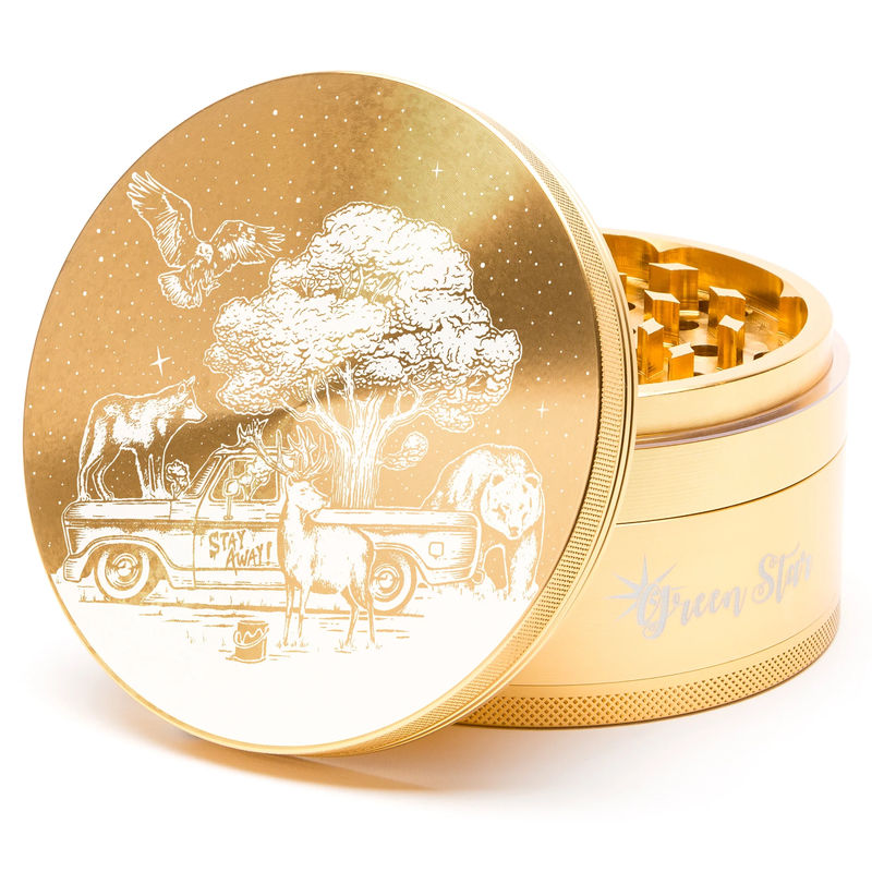 Green Star Novelty Large 4-Piece Grinder - Style:Truck - Color:Gold