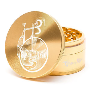 Green Star Novelty Large 4-Piece Grinder - Style:Bicycle - Color:Gold