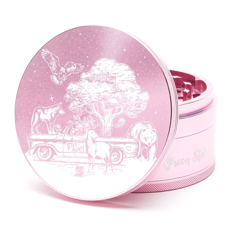 Green Star Novelty Large 4-Piece Grinder - Style:Truck - Color:Pink