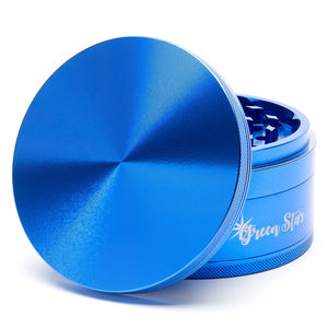 Green Star Novelty Large 4-Piece Grinder - Style:Blank - Color:Blue