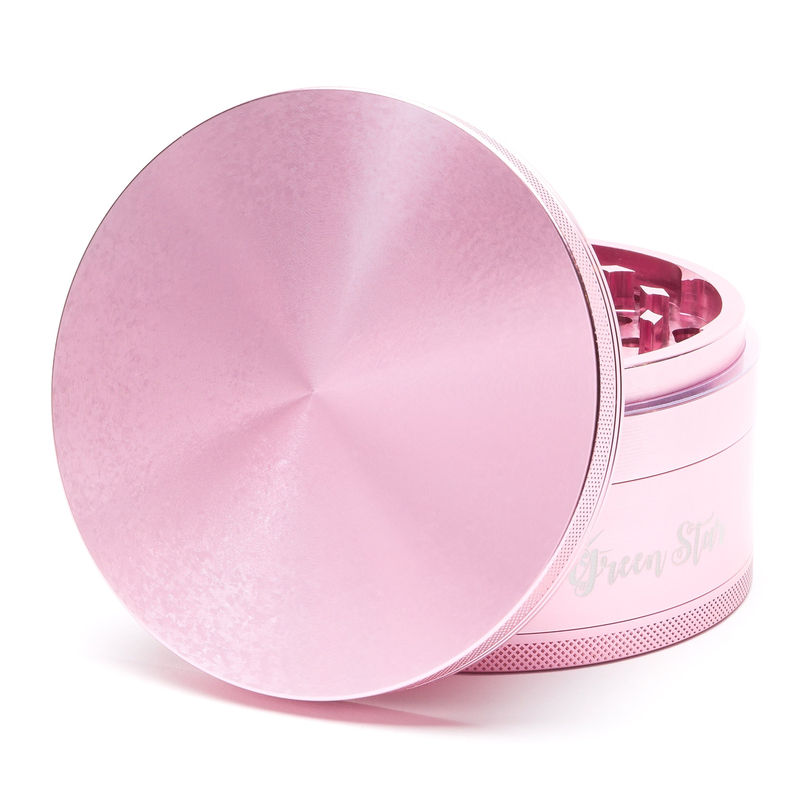 Green Star Novelty Large 4-Piece Grinder - Style:Blank - Color:Pink