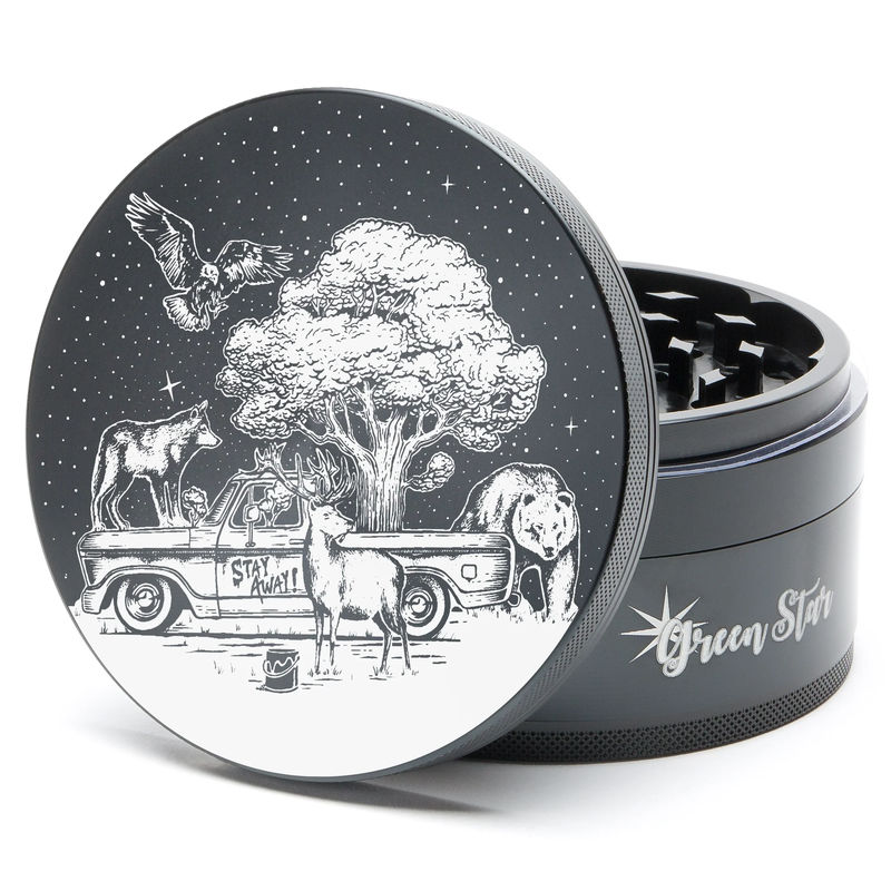 Green Star Novelty Large 4-Piece Grinder - Style:Truck - Color:Black