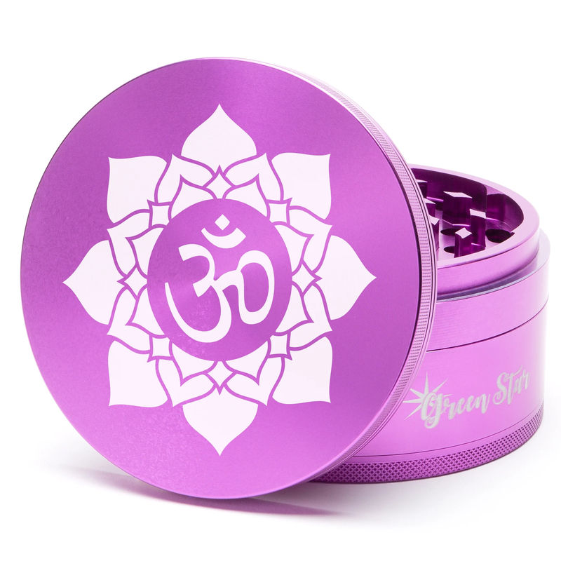 Green Star Novelty Large 4-Piece Grinder - Style:OM - Color:Purple