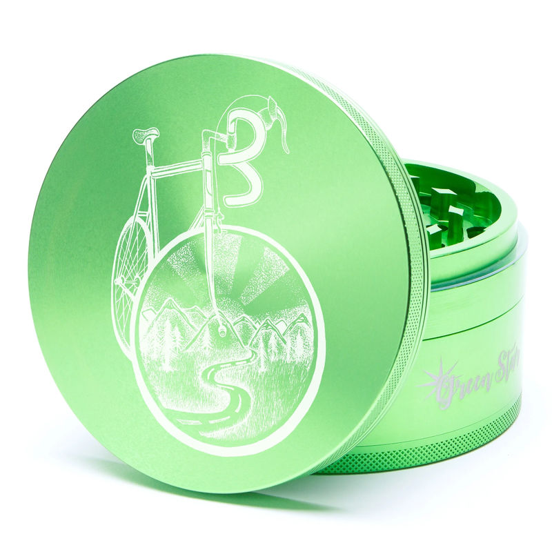 Green Star Novelty Large 4-Piece Grinder - Style:Bicycle - Color:Green