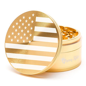 Green Star Novelty Large 4-Piece Grinder - Style:American Flag - Color:Gold