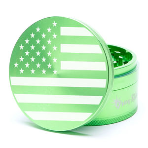Green Star Novelty Large 4-Piece Grinder - Style:American Flag - Color:Green