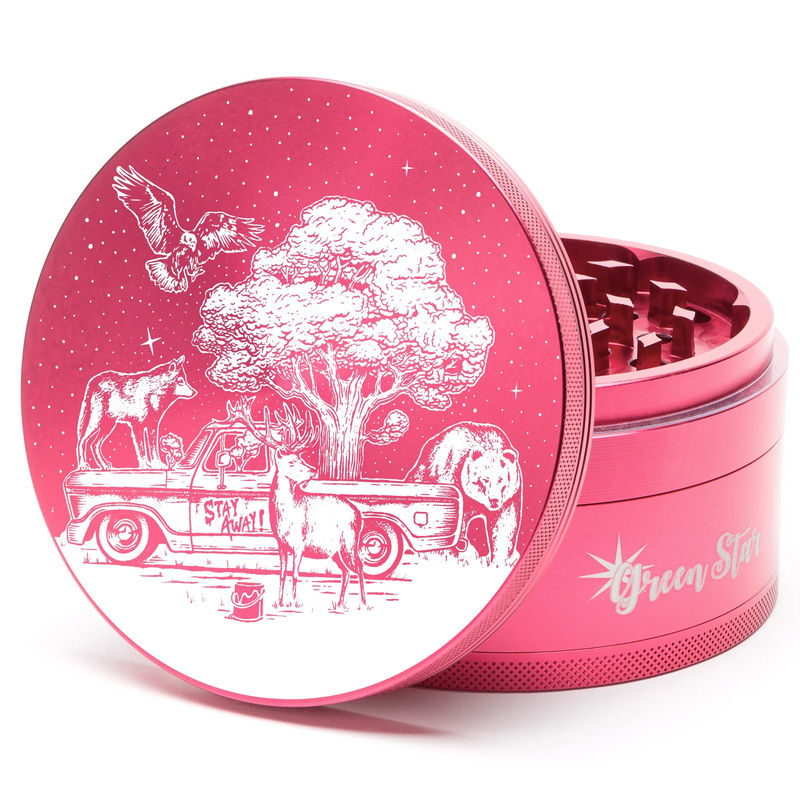 Green Star Novelty Large 4-Piece Grinder - Style:Truck - Color:Red