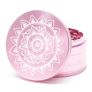 Green Star Novelty Large 4-Piece Grinder - Style:Mandala - Color:Pink