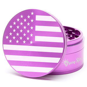 Green Star Novelty Large 4-Piece Grinder - Style:American Flag - Color:Purple
