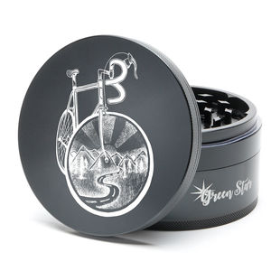 Green Star Novelty Large 4-Piece Grinder - Style:Bicycle - Color:Black