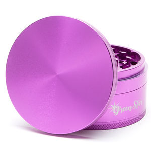 Green Star Novelty Large 4-Piece Grinder - Style:Blank - Color:Purple