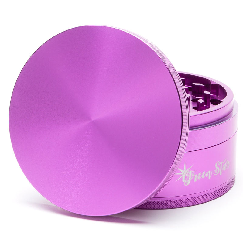 Green Star Novelty Large 4-Piece Grinder - Style:Blank - Color:Purple