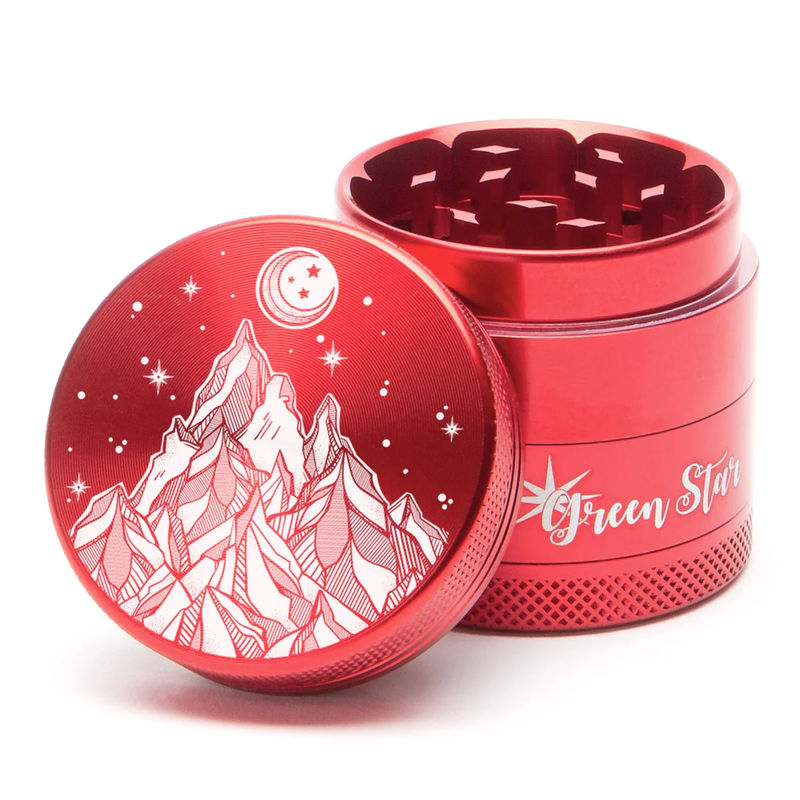 Green Star Scenic Small 4-Piece Grinder - Style:Starry Night - Color:Red