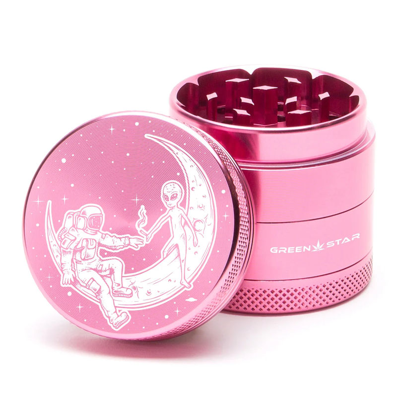 Green Star Scenic Small 4-Piece Grinder - Style:Best Buds Universe - Color:Pink