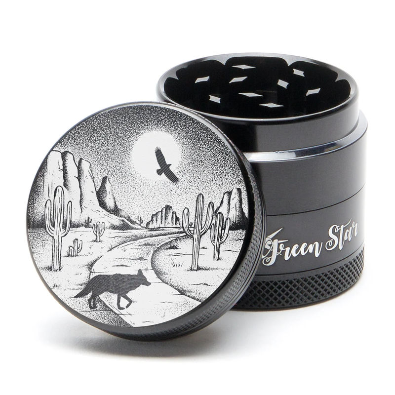 Green Star Scenic Small 4-Piece Grinder - Style:Desert Night - Color:Black