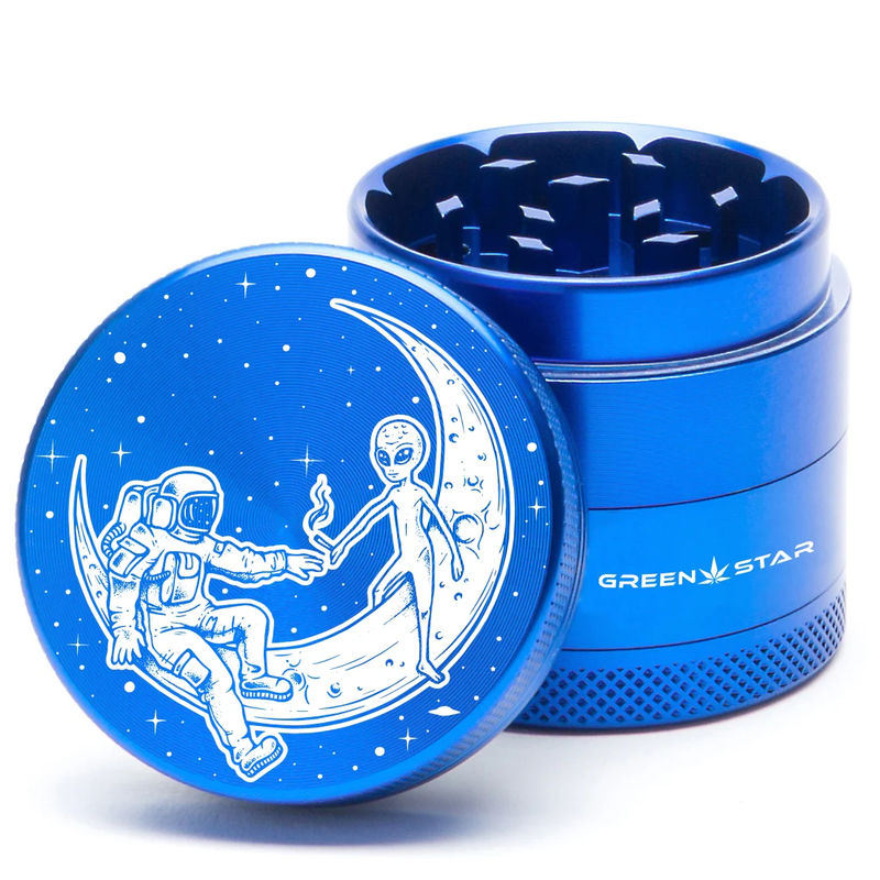 Green Star Scenic Small 4-Piece Grinder - Style:Best Buds Universe - Color:Blue