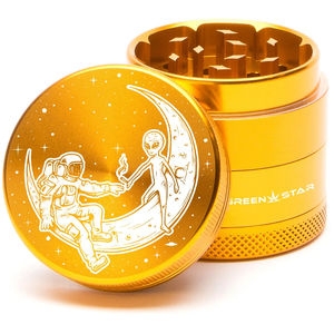 Green Star Scenic Small 4-Piece Grinder - Style:Best Buds Universe - Color:Gold